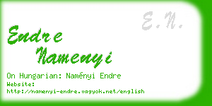 endre namenyi business card